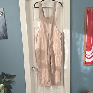 Very J Beige Corduroy Overalls